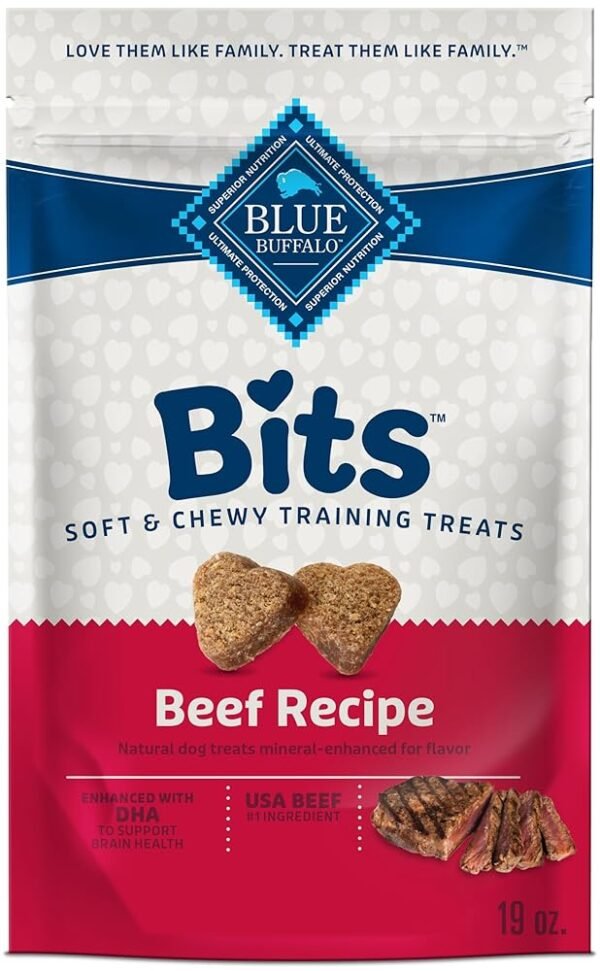 Blue Buffalo Bits Soft Dog Treats for Training, Made With Natural Ingredients & Enhanced with DHA, Beef Recipe, 19-oz Bag Blue Buffalo Bits Soft Dog Treats for Training, Made With Natural Ingredients & Enhanced with DHA, Beef Recipe, 19-oz Bag