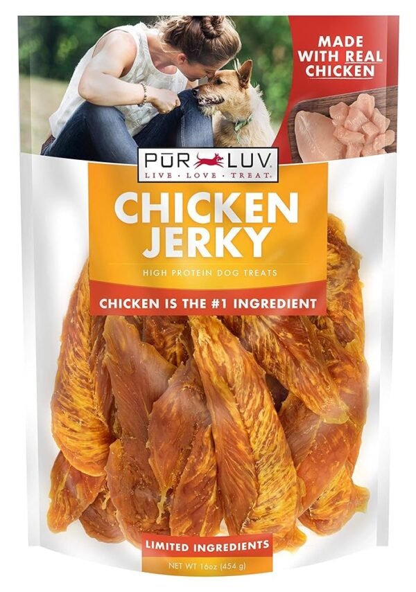 Dog Treats, Chicken Jerky for Dogs, Made with 100% Real Chicken Breast, 16 Ounces, Healthy, Easily Digestible, Long-Lasting, High Protein Dog Treat, Satisfies Dog's Urge to Chew... Dog Treats, Chicken Jerky for Dogs, Made with 100% Real Chicken Breast, 16 Ounces, Healthy, Easily Digestible, Long-Lasting, High Protein Dog Treat, Satisfies Dog's Urge to Chew...