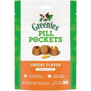 Greenies Pill Pockets Large Size Soft Dog Treats for Capsules, Cheese Flavor, Made with Natural Ingredients Plus Minerals & Trace Nutrients, 7.9 oz. (30 Count, Pack of 1) Greenies Pill Pockets Large Size Soft Dog Treats for Capsules, Cheese Flavor, Made with Natural Ingredients Plus Minerals & Trace Nutrients, 7.9 oz. (30 Count, Pack of 1)