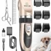 oneisall Dog Clipper Low Noise, Dog Grooming Kit with Rechargeable, Dog Shaver Cordless Electric Quiet Hair Clipper Set for Dog Cats Pets(Gold) oneisall Dog Clipper Low Noise, Dog Grooming Kit with Rechargeable, Dog Shaver Cordless Electric Quiet Hair Clipper Set for Dog Cats Pets(Gold)